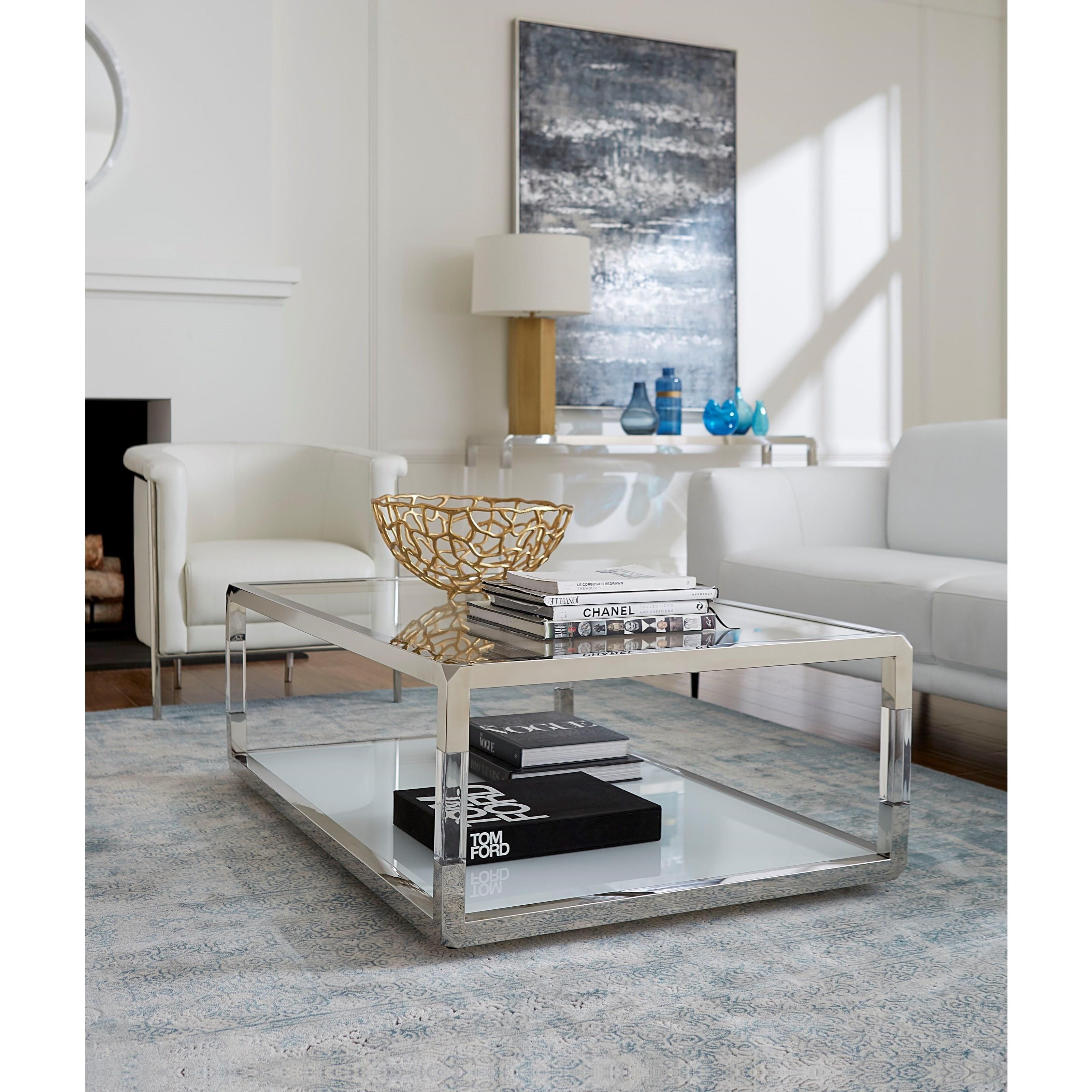 Modus International Jasper 8YW421 Glam Coffee Table with Glass Top