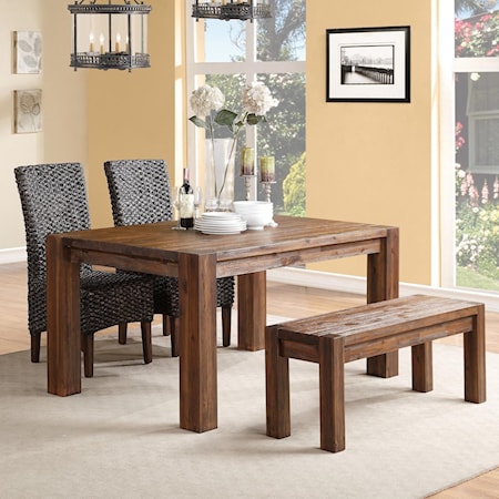 Dining Table & Chair Set with Bench