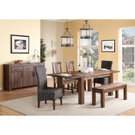 Dining Table & Chair Set with Bench