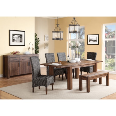 Dining Table & Chair Set with Bench