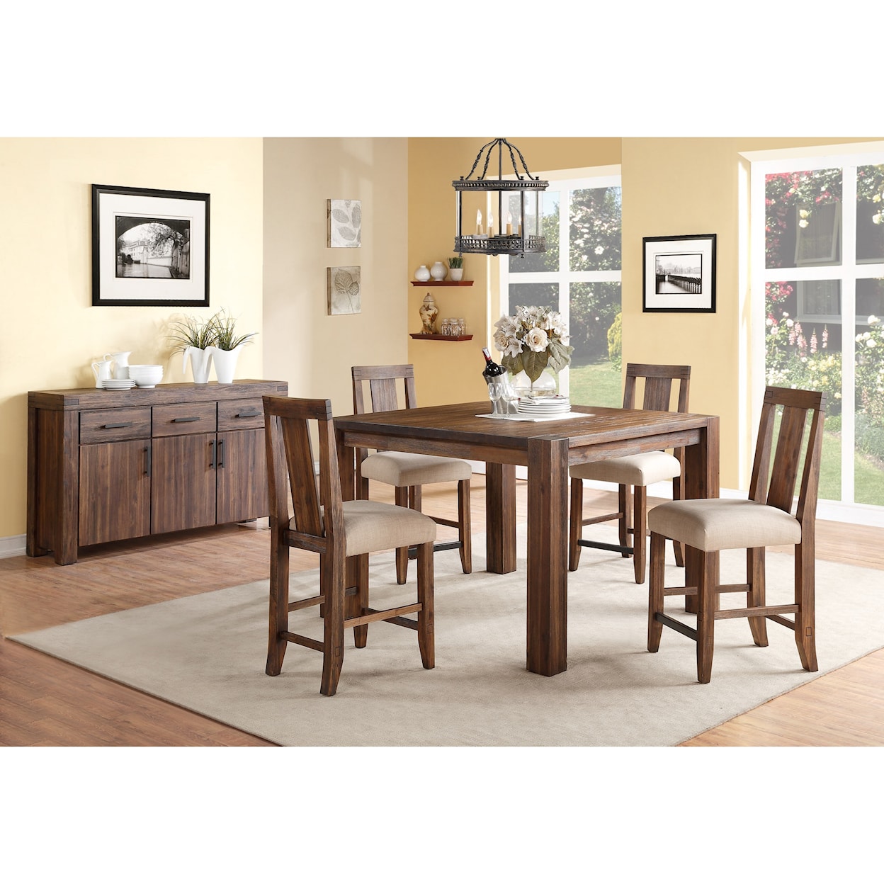 Modus International Meadow 5-Piece Square Counter Table Set