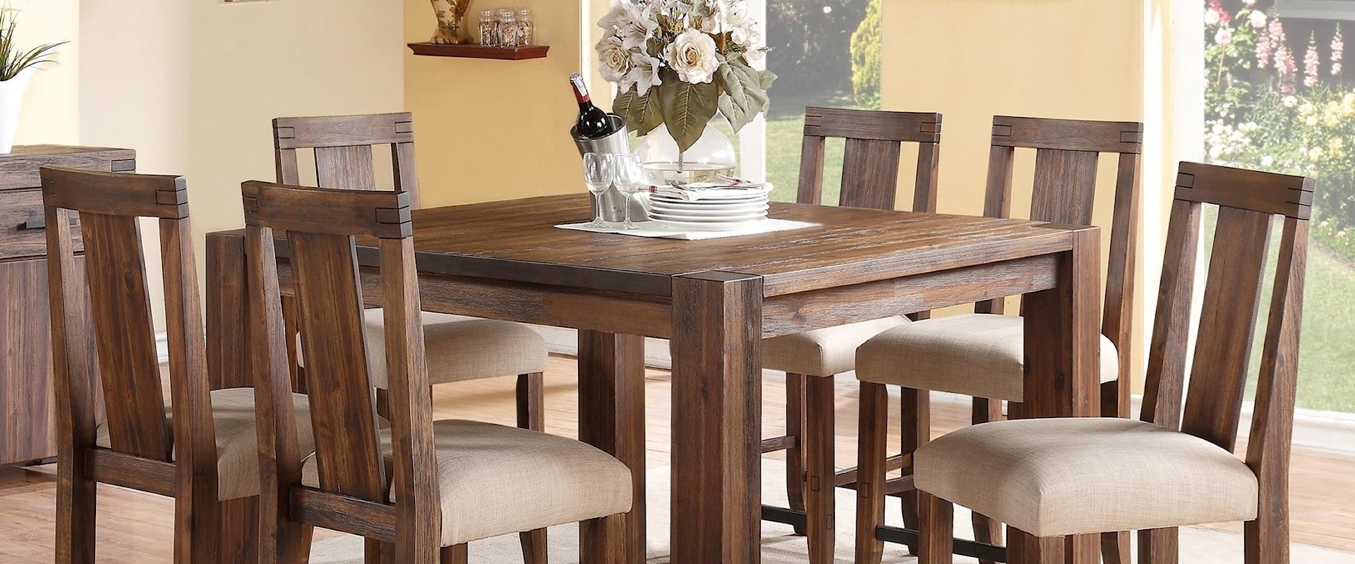 7-Piece Square Counter Table Set