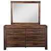 Modus International 12063 6-Drawer Dresser and Mirror