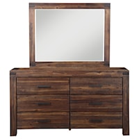 6-Drawer Dresser and Mirror with Wood Frame