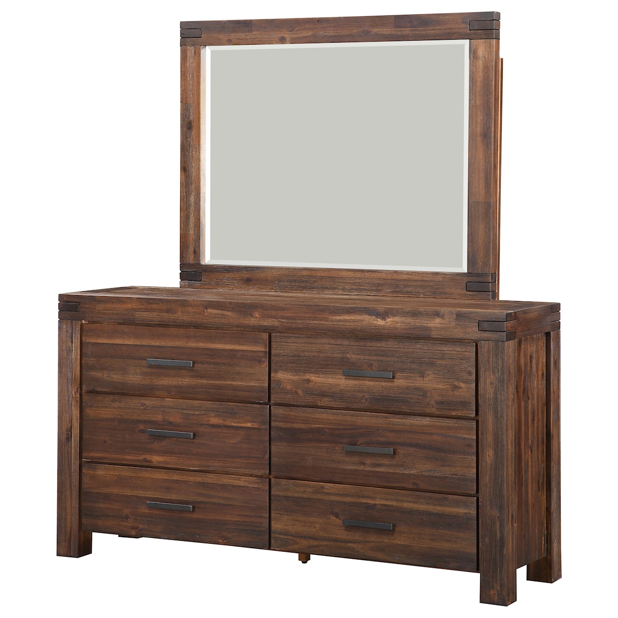 Modus International 12063 6-Drawer Dresser and Mirror