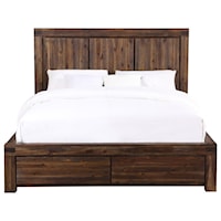 Solid Wood Queen Platform Bed with Storage