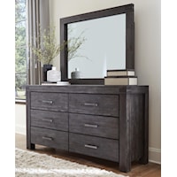 6-Drawer Dresser and Mirror with Wood Frame