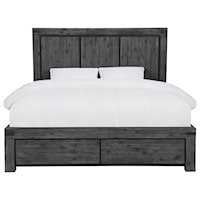 Solid Wood Queen Platform Bed with Storage