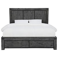 Solid Wood California King Platform Bed with Storage