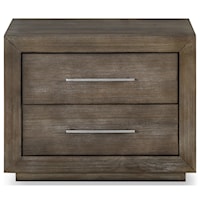 Contemporary 2-Drawer Nightstand with USB