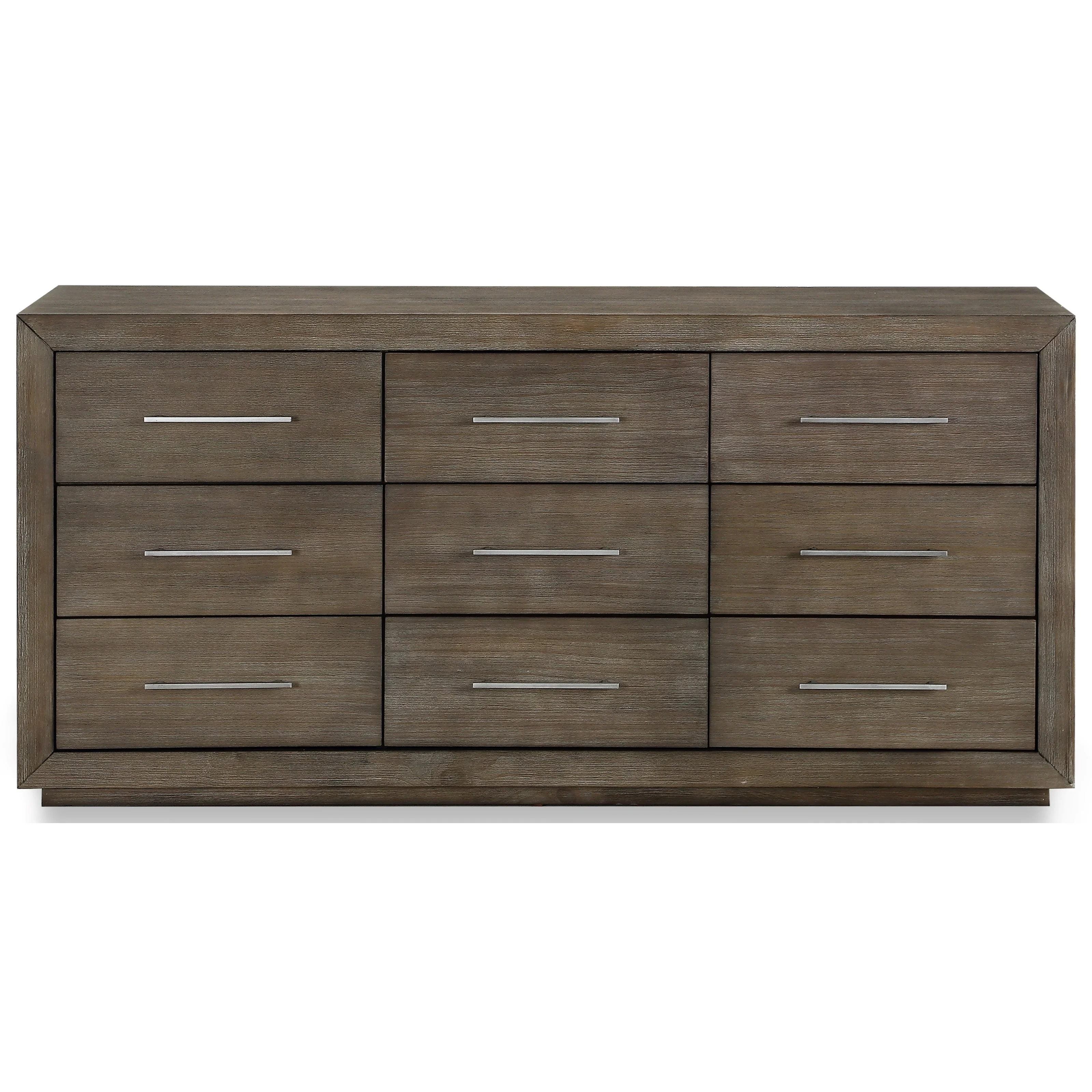 Modus International Melbourne 8D6482 Contemporary 9Drawer Dresser with Felt Lined Top Drawer