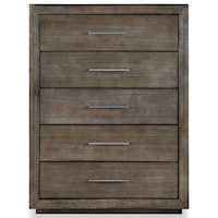 Contemporary 5-Drawer Chest with Felt Lined Top Drawer