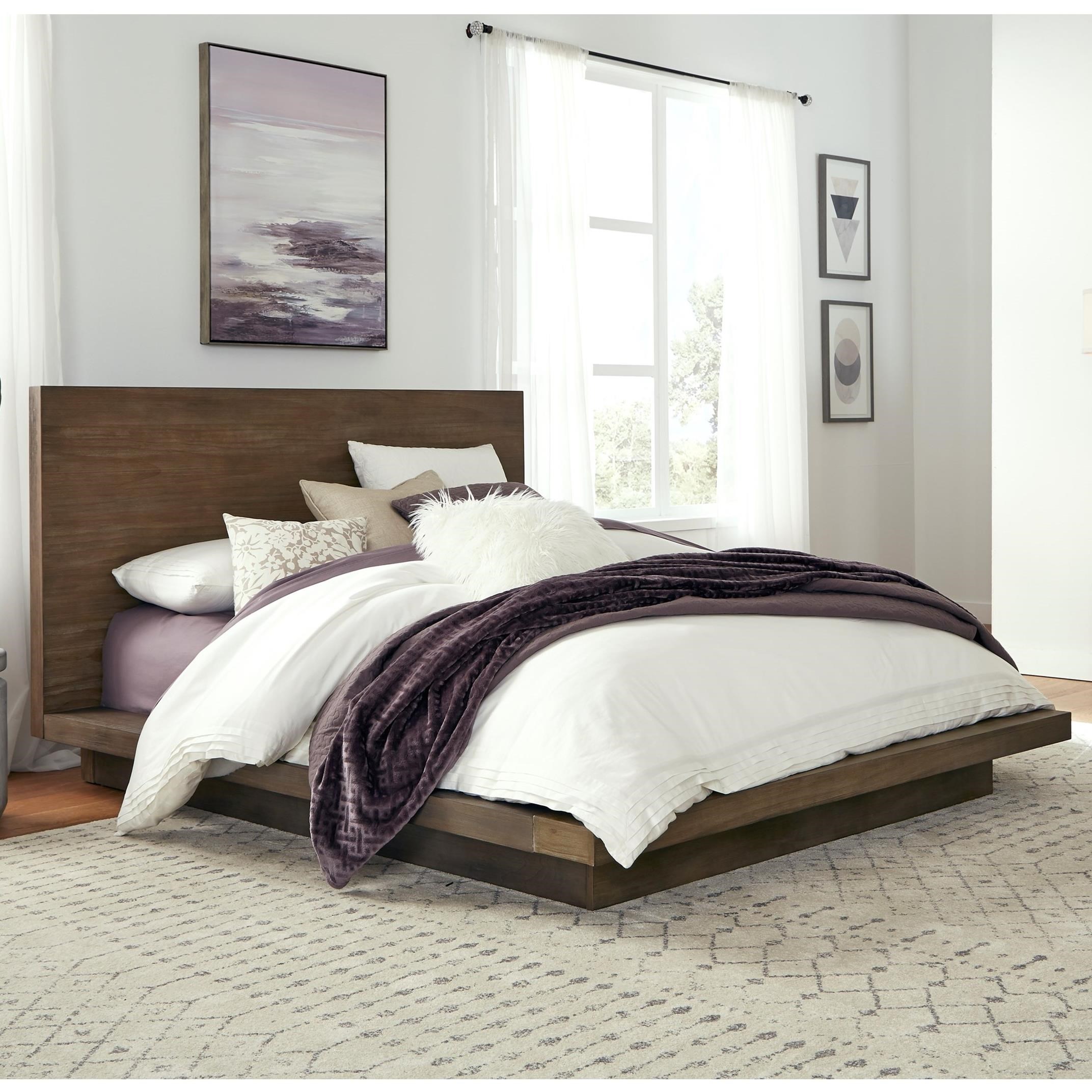 Modus International Melbourne 8D64H5 Contemporary Queen Platform Bed Reeds Furniture Bed