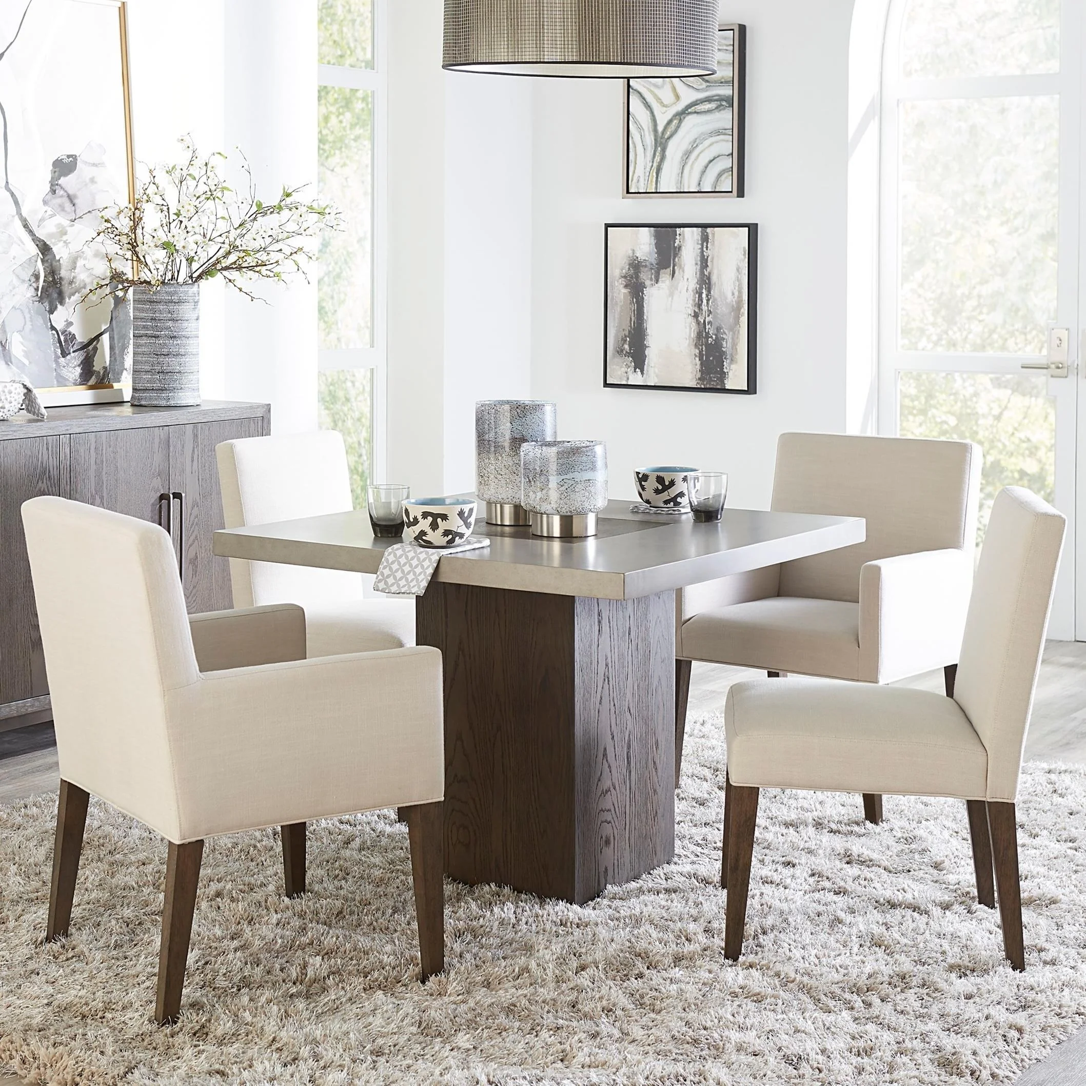 Modus International Modesto FPBL60+2x64B+2x63B 5Piece Concrete Table