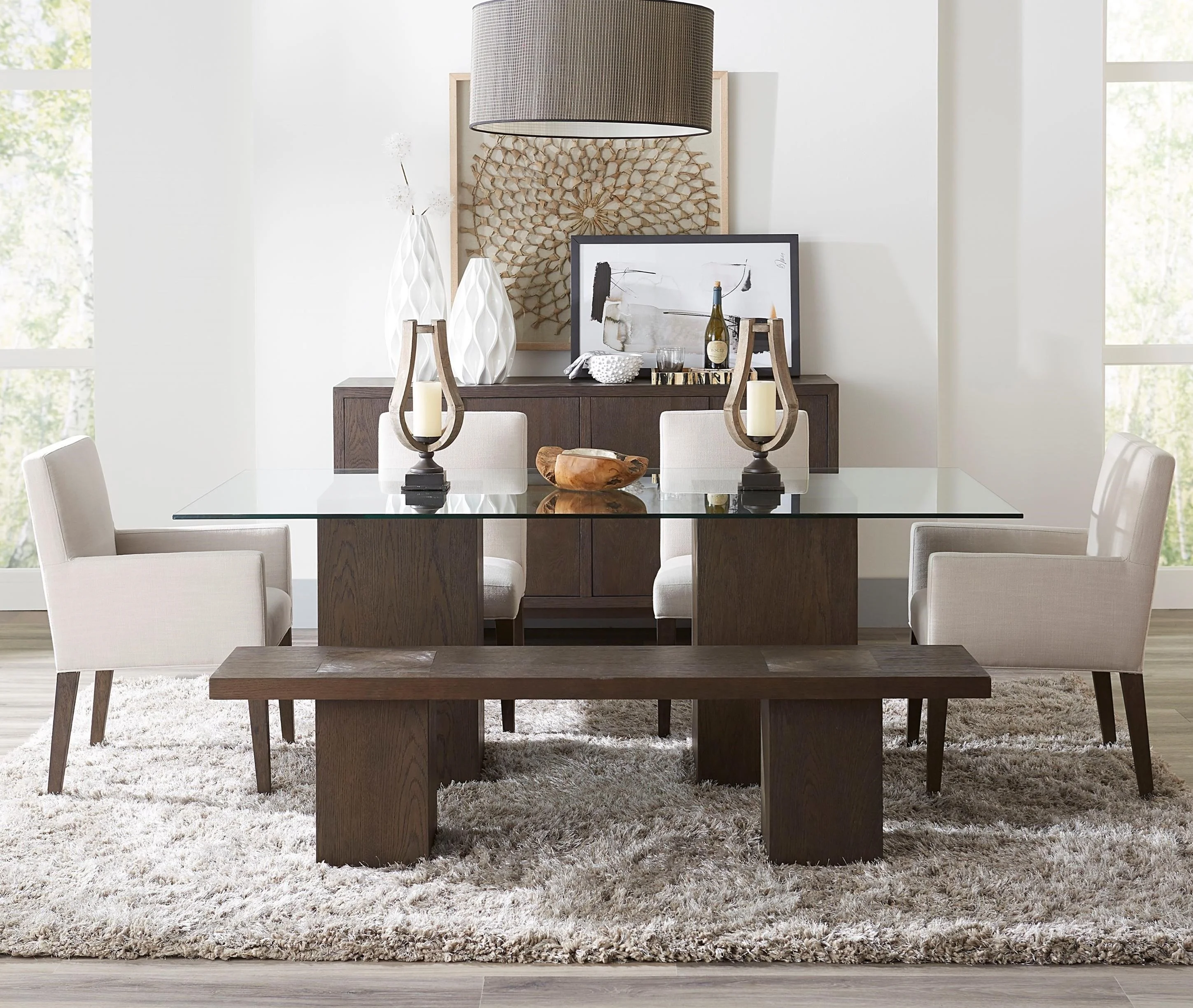 Modesto FPBL61+2x64B+2x63B+71 6Piece Table Set with Bench Sadler's