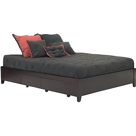 King Simple Platform Storage Bed