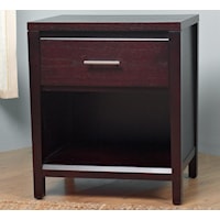 Charging Stand Nightstand with 1 Drawer and 1 Shelf