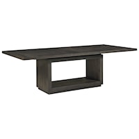 Contemporary Wire Brushed Dining Table with in Basalt Grey