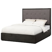California King Storage Bed with Upholstered Tufted Headboard