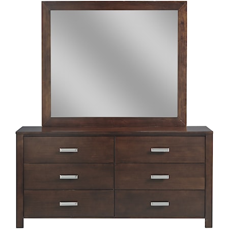 6-Drawer Dresser & Mirror