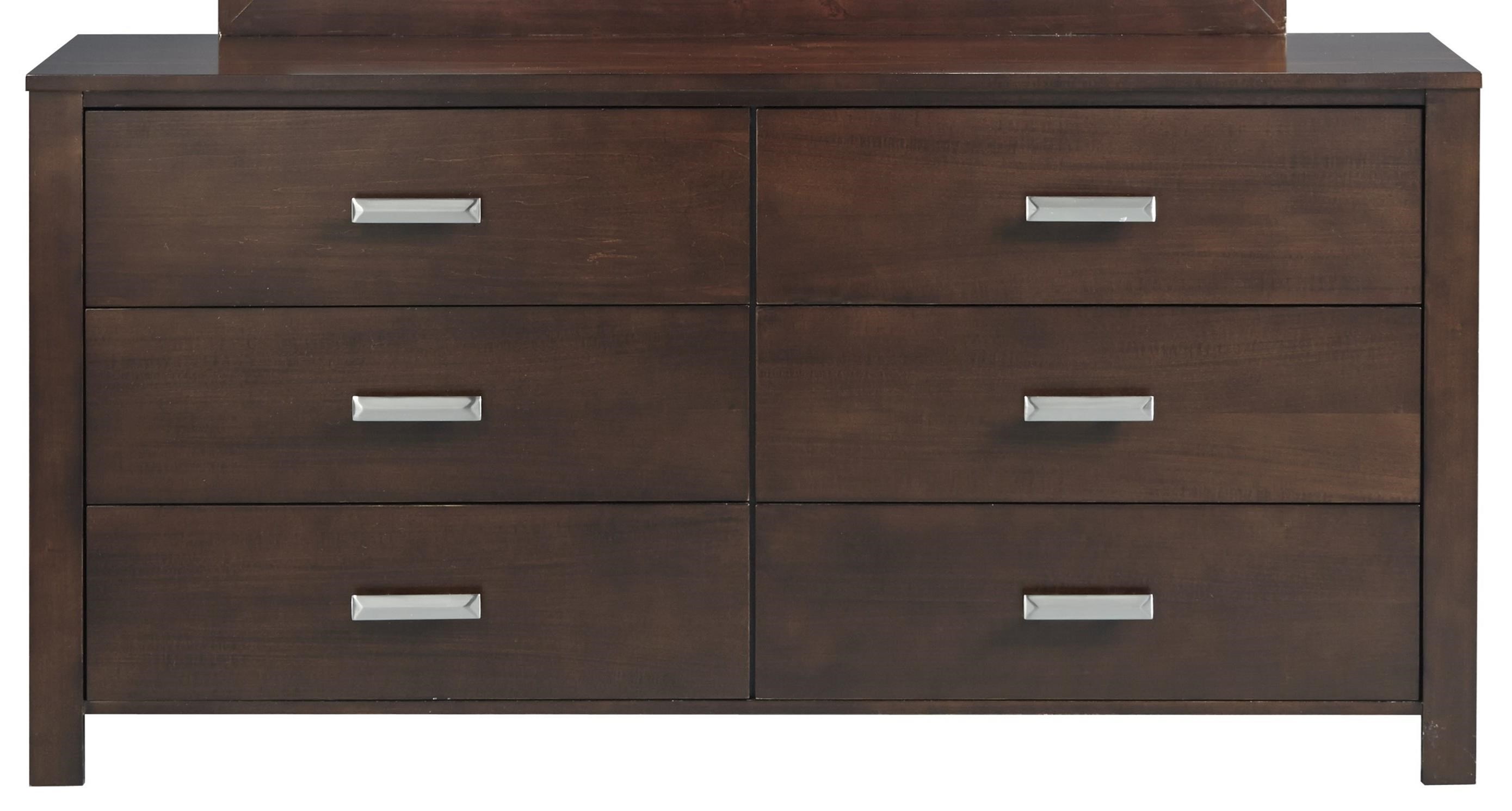 Modus International Riva RV2682 Contemporary 6Drawer Dresser Brown Squirrel Furniture Dressers