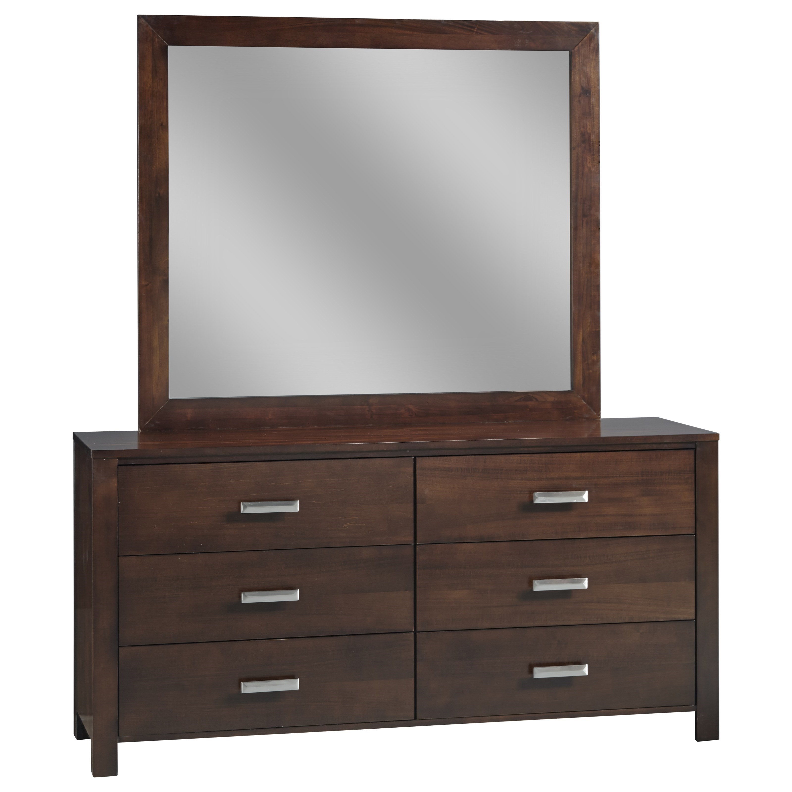 Modus International Riva RV2682 Contemporary 6Drawer Dresser Brown Squirrel Furniture Dressers
