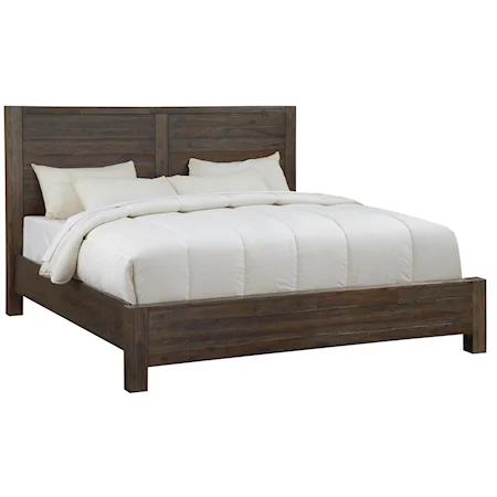Contemporary Queen Panel Wood Bed
