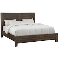 Contemporary Queen Panel Wood Bed