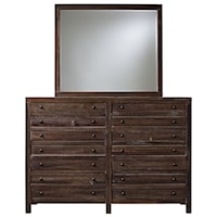8-Drawer Dresser and Mirror with Wood Frame