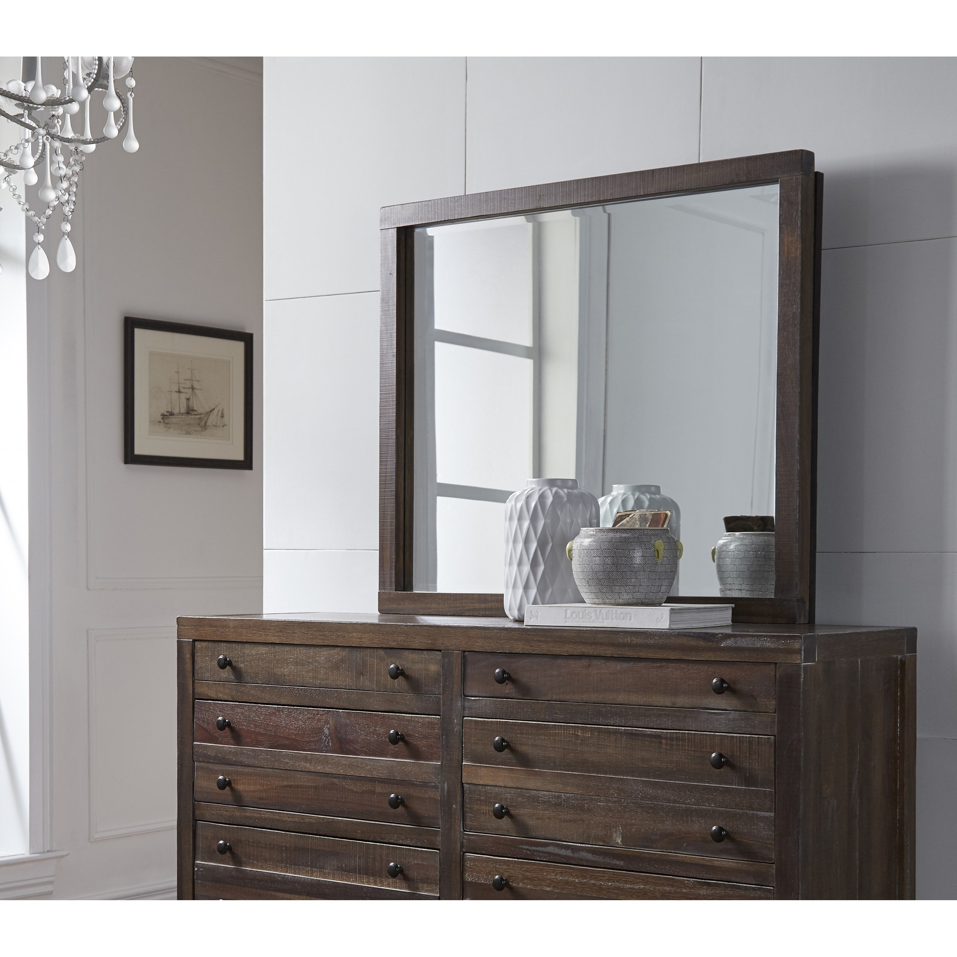 Modus Furniture Townsend Mirror with Wood Frame