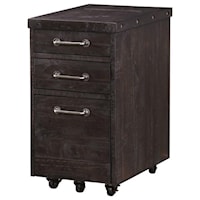 Solid Wood Rolling File Cabinet in Cafe