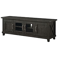 4-Door Media Console in Rustic Black Pine Finish