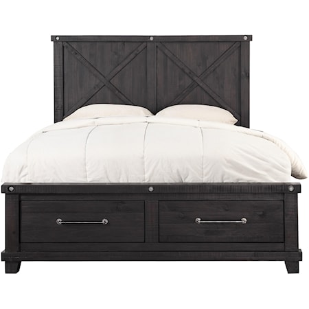 Full Solid Wood Storage Bed