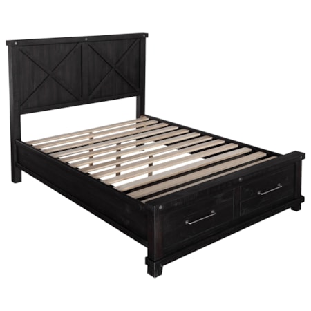 Queen Solid Wood Storage Bed