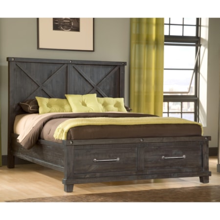 Queen Solid Wood Storage Bed