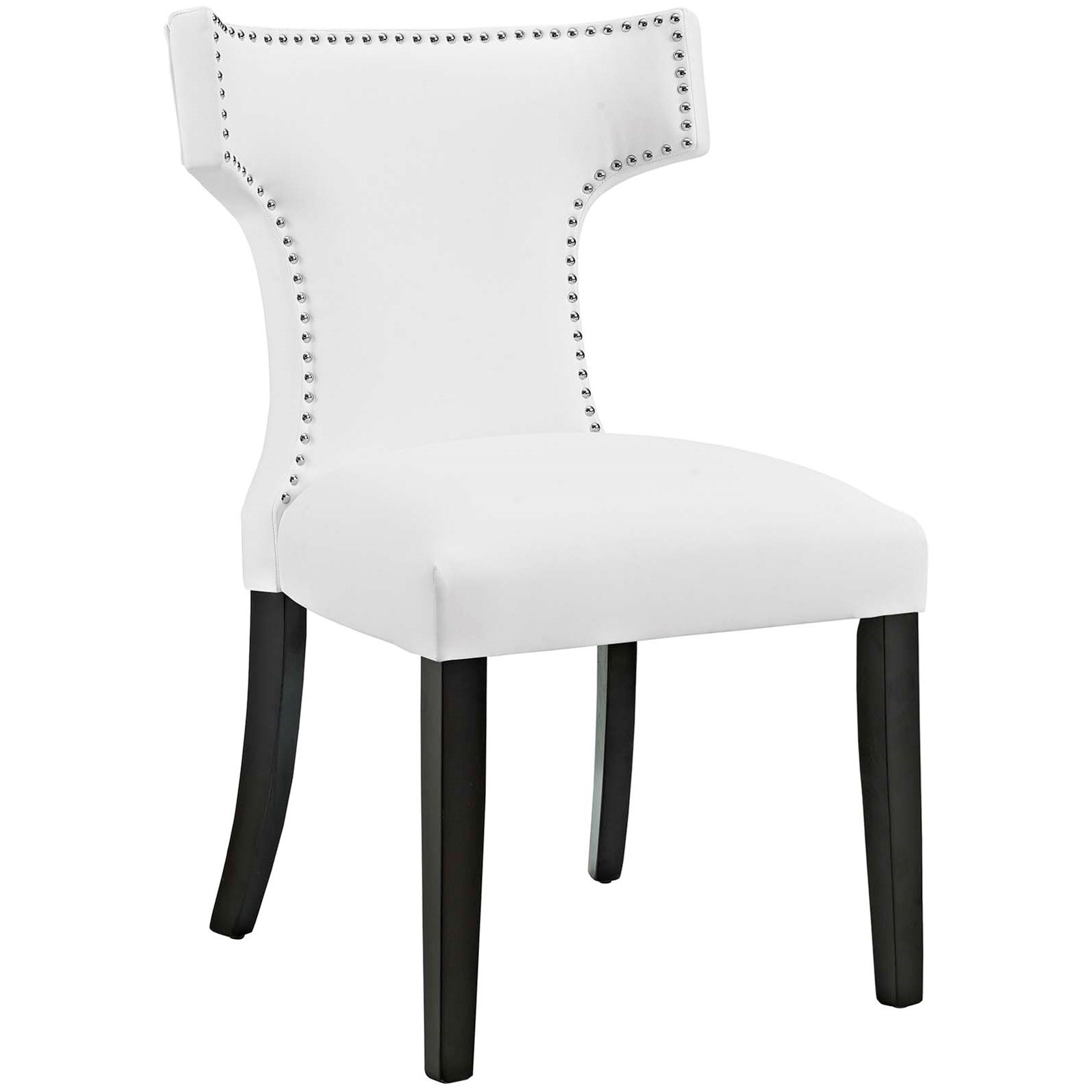 Modway Curve EEI 2220 WHI Vinyl Dining Chair with Nailhead Trim