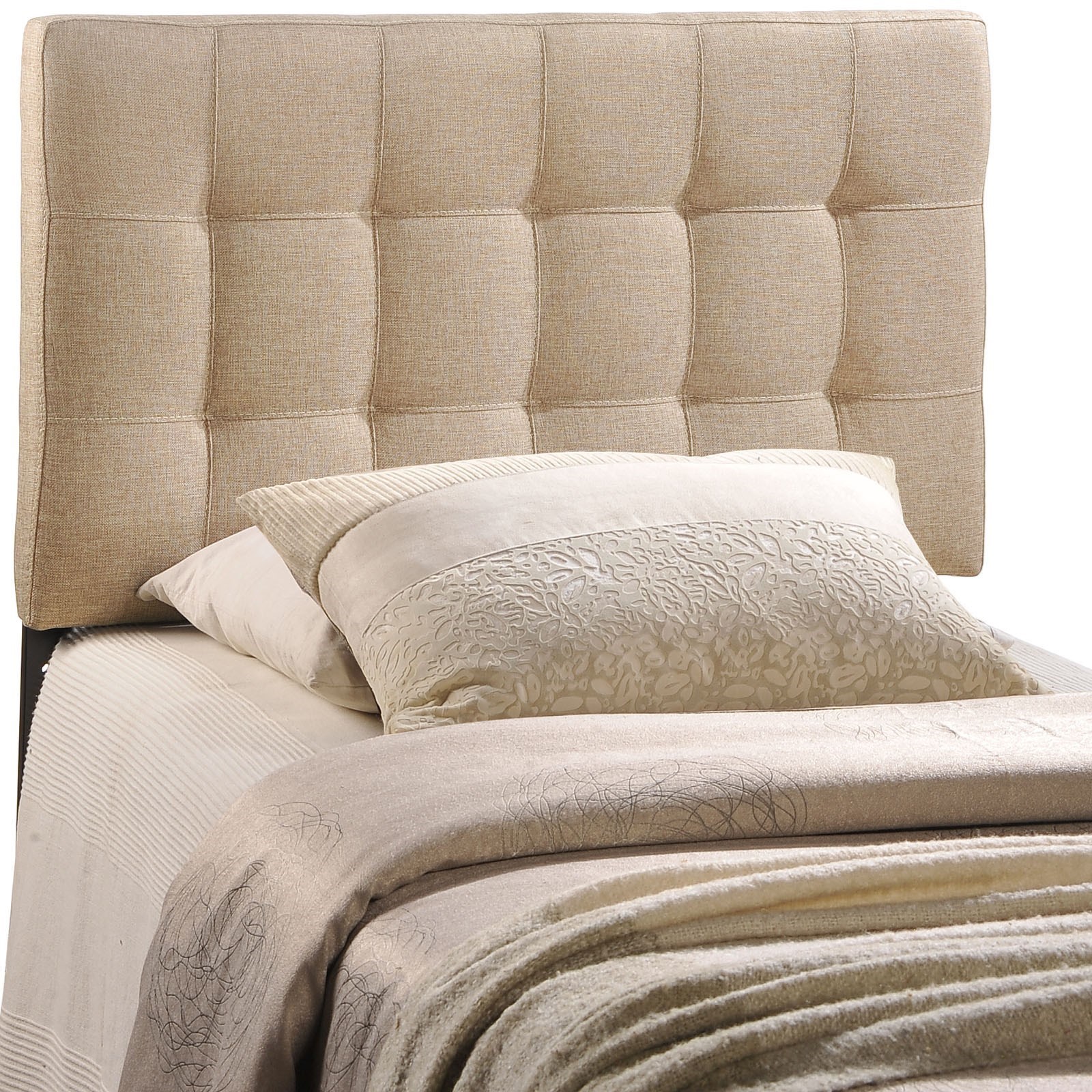 Modway Lily MOD5148BEI Twin Upholstered Fabric Headboard Value City Furniture Bed Headboards