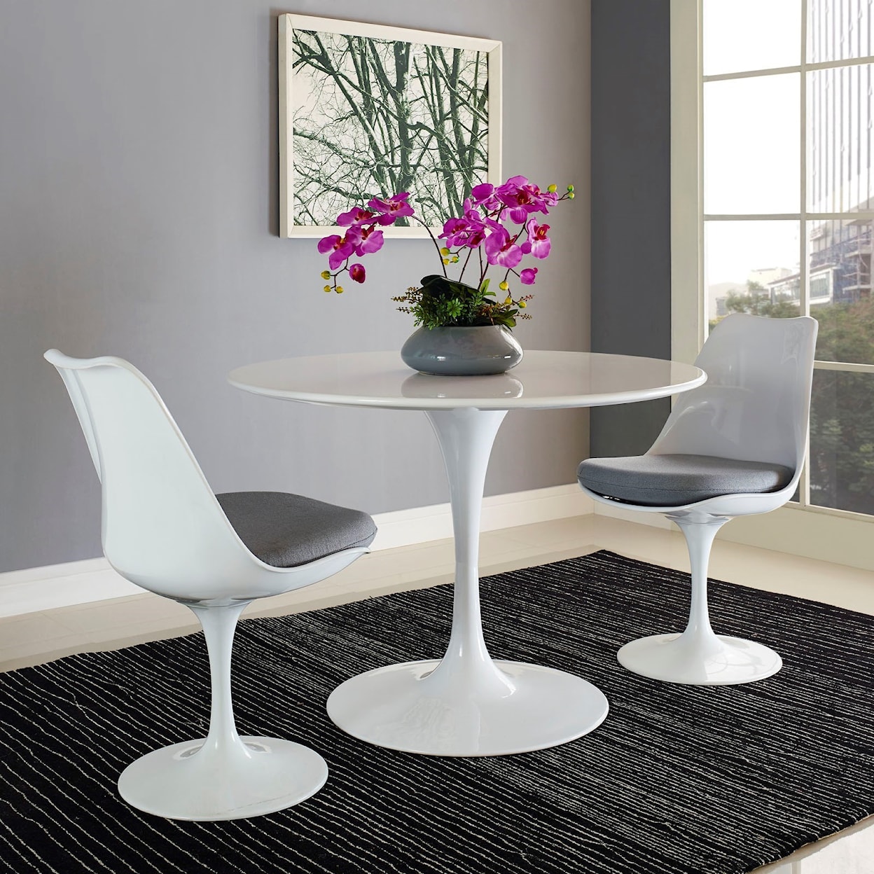 Modway Lippa White Round Dining Table