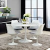 Modway Lippa White 47" Round Dining Table