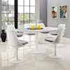 Modway Lippa White Oval Dining Table