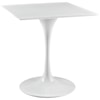 Modway Lippa White Square Dining Table