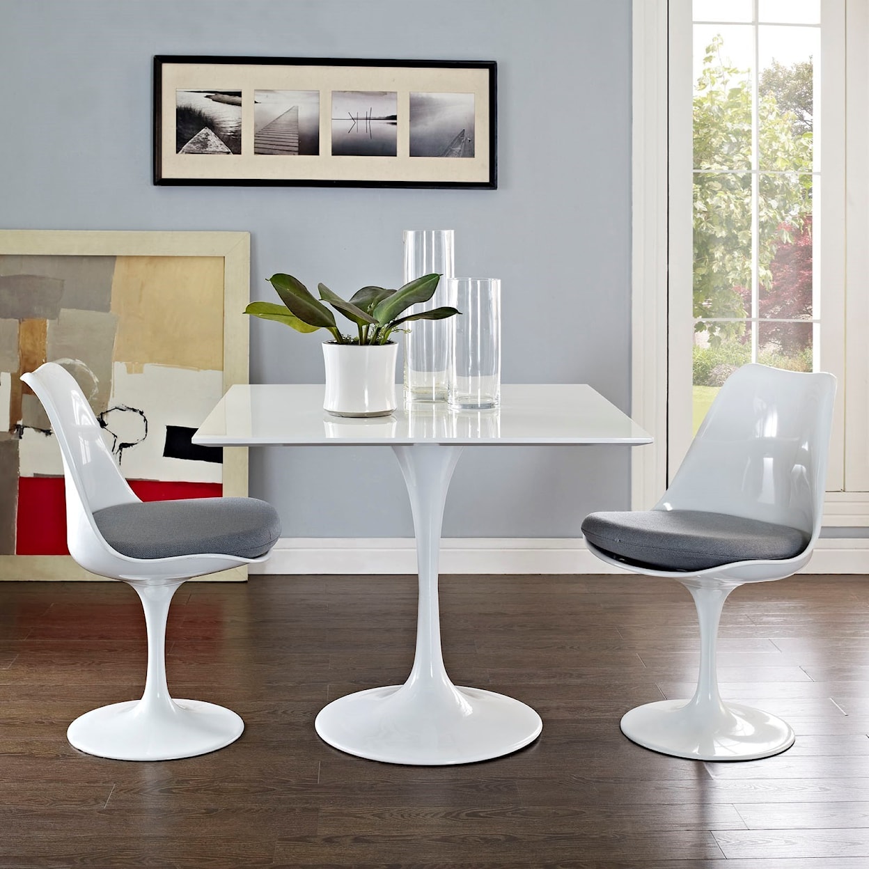 Modway Lippa White Square Dining Table