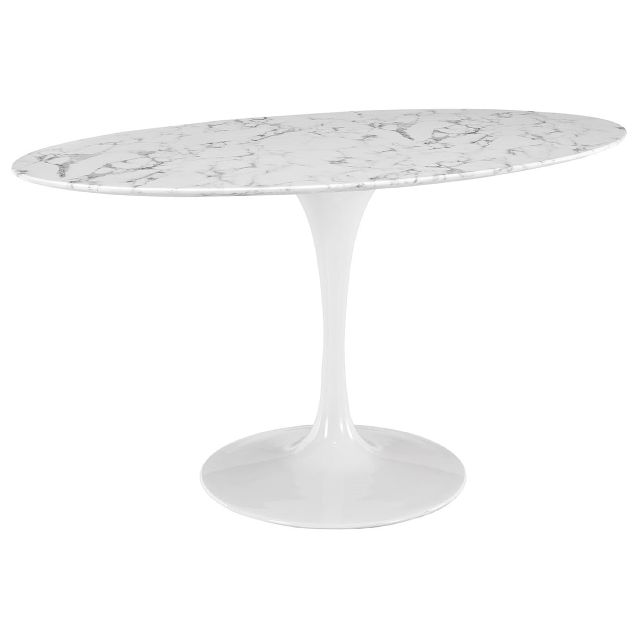 Modway Lippa White Oval Dining Table