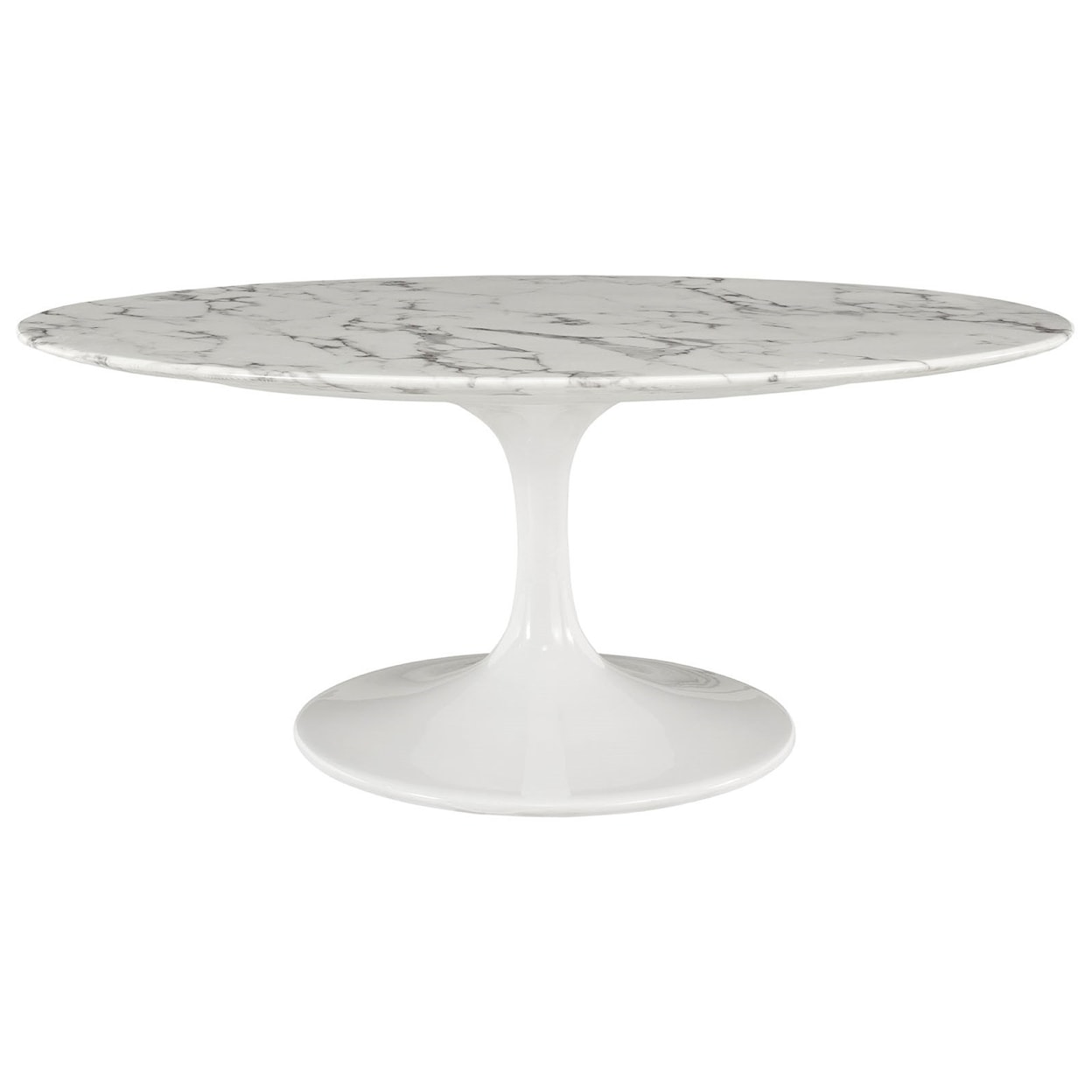 Modway Lippa White Oval-Shaped Coffee Table