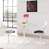 Modway Lippa White Oval Dining Table