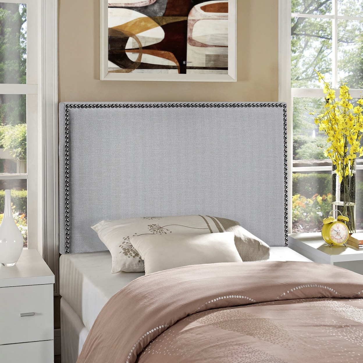 Modway Region Twin Nailhead Upholstered Headboard