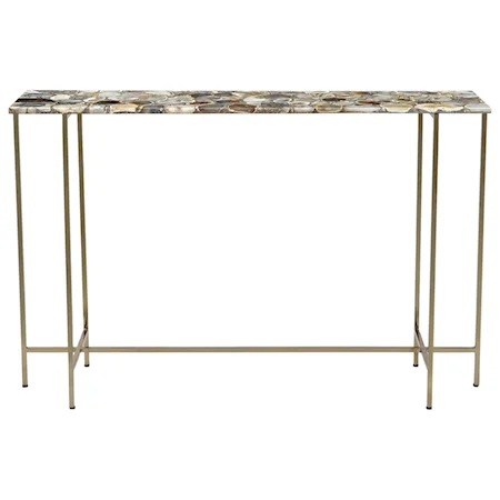 Contemporary Console Table with Agate Top