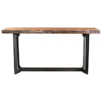 Console Table with Live Edge Solid Wood Top