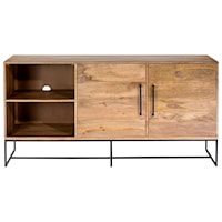 Solid Wood Entertainment Unit with Wire Management