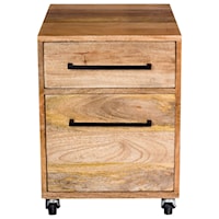 Solid Wood Mobile Pedestal with Two Doors